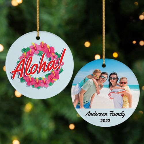 Personalized Aloha Photo Ornament