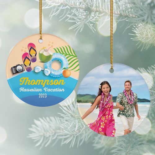 Personalized Beach Vacation Photo Ornament