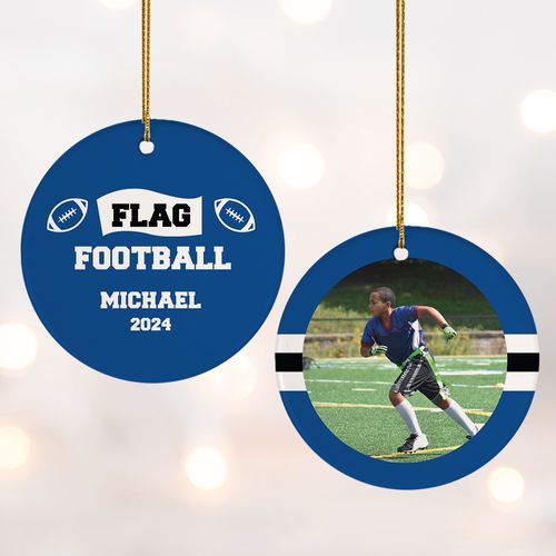 Personalized Flag Football Ornament