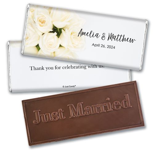 Wedding Favor Personalized Embossed Chocolate Bar Timeless Roses