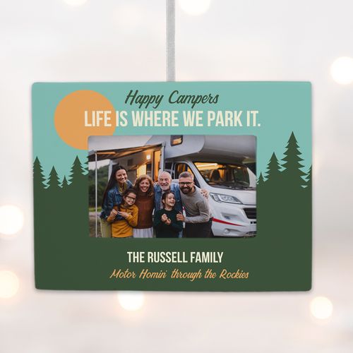 Personalized Happy Campers Picture Frame Ornament