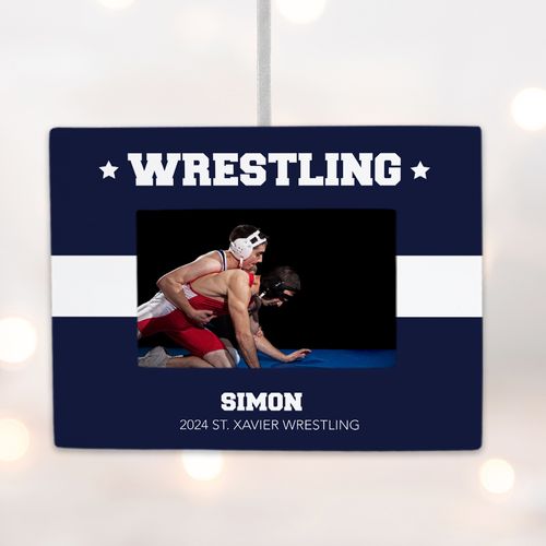 Personalized Wrestling Picture Frame Ornament