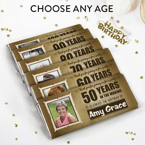 Personalized Milestone Birthday Wanted Chocolate Bar & Wrapper