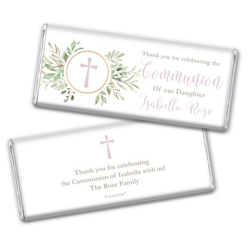 Personalized Greenery Communion Hersheys Chocolate Bar