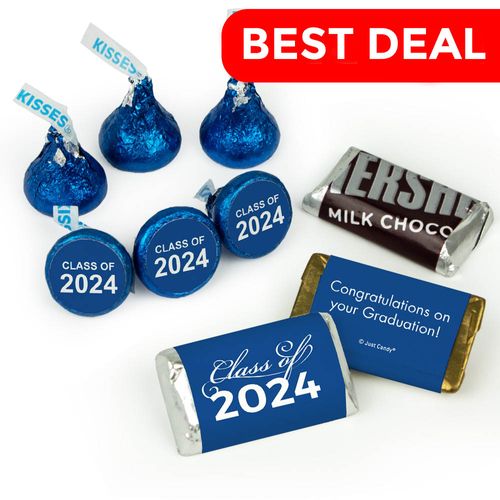 Blue Graduation Candy Hershey's Kisses & Hershey's Miniatures for Party Favors
