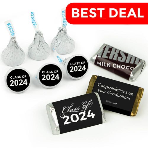 Black Graduation Candy Hershey's Kisses & Hershey's Miniatures for Party Favors
