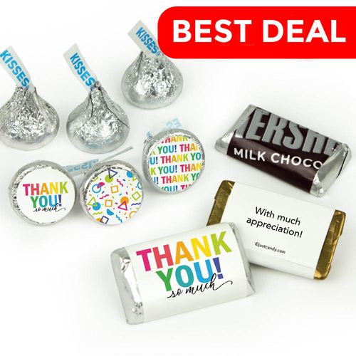 Thank You Candy Hershey's Kisses & Hershey's Miniatures for Party Favors