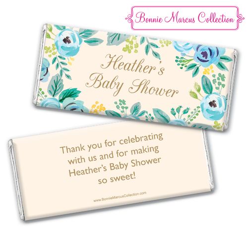 Personalized Bonnie Marcus Baby Shower Blooming Baby Favors Chocolate Bar & Wrapper