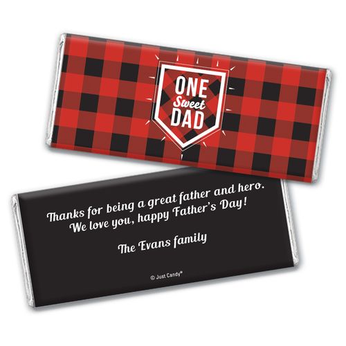 Personalized Father's Day Red & Black Chocolate Bar & Wrapper