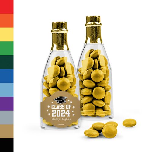Personalized Graduation Favor Gold Champagne Bottle with Just Candy Milk Chocolate Minis - Star Student