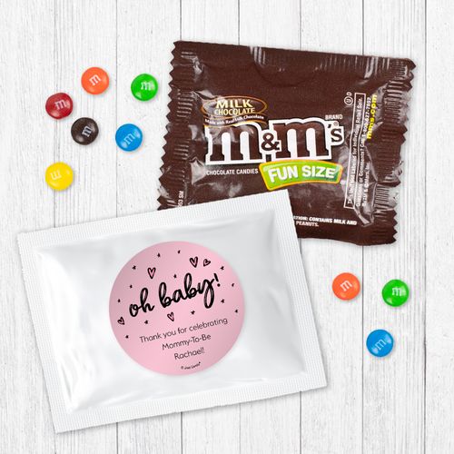 Personalized Baby Shower Icons Pink Milk Chocolate M&Ms