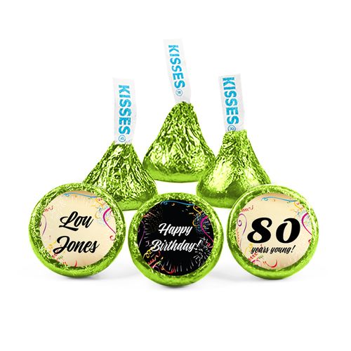 Personalized Milestone 80th Birthday Confetti Hershey's Kisses