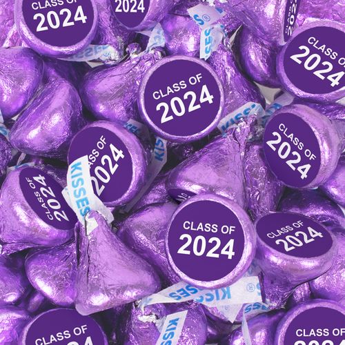 Assembled Purple Graduation Class of Hershey's Kisses Candy 100ct