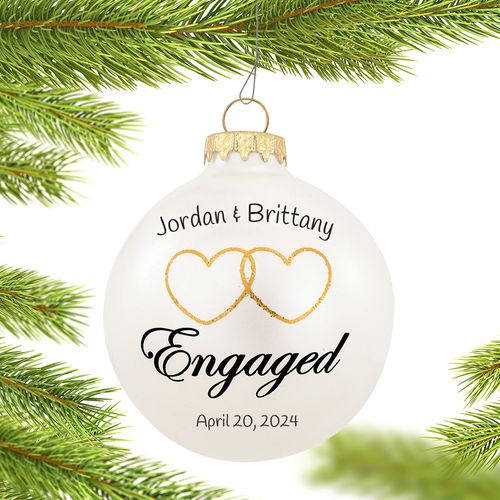 Two Hearts Engagement Ornament