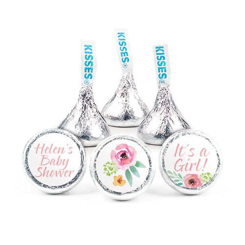 Personalized Baby Shower Pink Blossom Hershey's Kisses