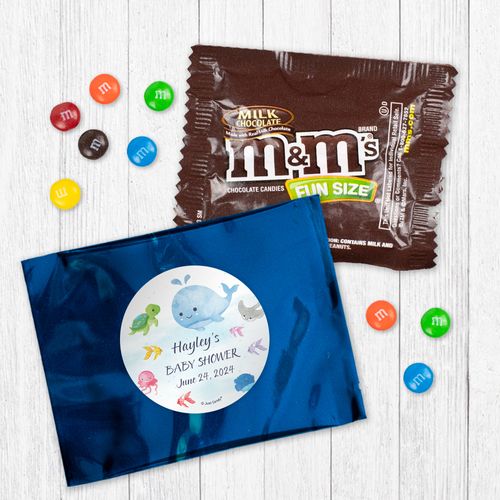 Personalized Baby Shower Whale Milk Chocolate M&Ms