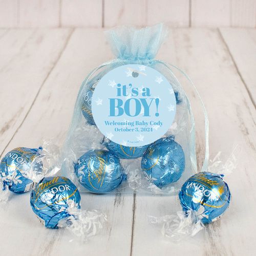 Personalized It's a Boy! Lindt Truffle Organza Bag