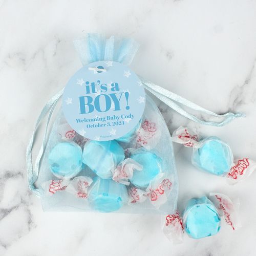 Personalized It's a Boy! Taffy Organza Bag