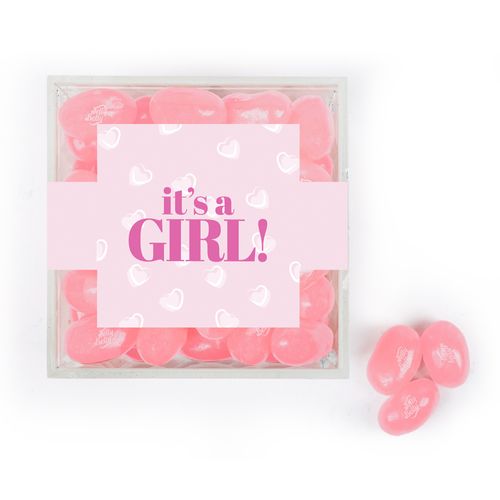Personalized It's a Girl! Favor Cube with Jelly Belly Jelly Beans