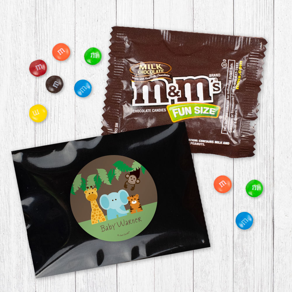 Personalized Baby Shower Jungle Safari Animals Milk Chocolate M&ms 