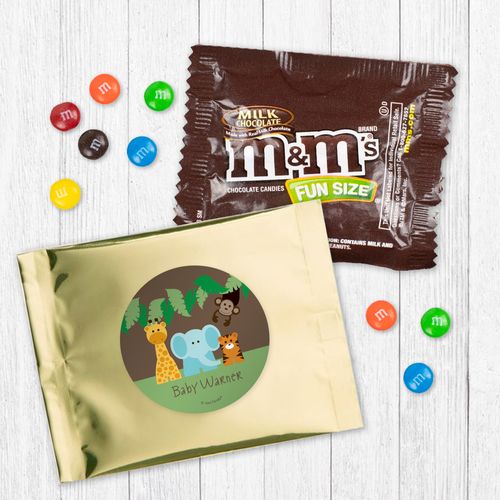 Personalized Baby Shower Jungle Safari Animals Milk Chocolate M&Ms