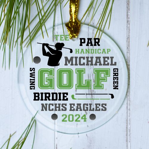 Golf Wordcloud Male Ornament