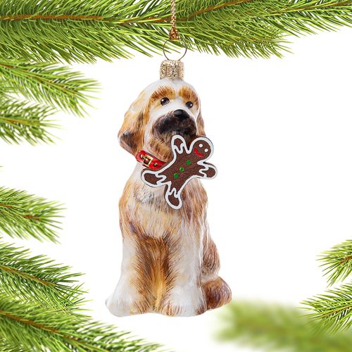 Goldendoodle with Gingerbread Boy Cookie Ornament