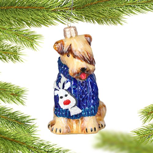 Soft Coated Wheaten in Reindeer Sweater Ornament