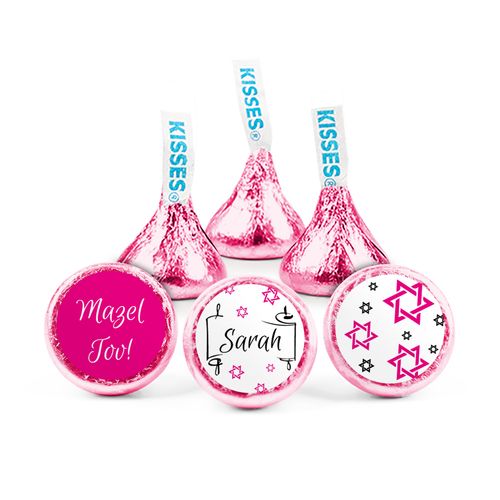 Personalized Bat Mitzvah Scroll & Stars Hershey's Kisses