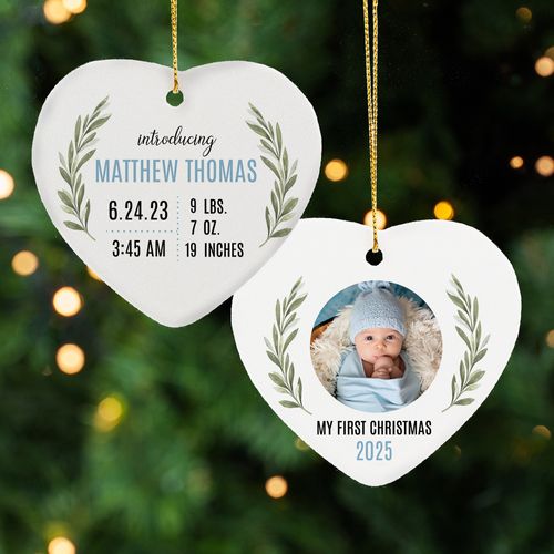 Baby Stats Boy Ornament