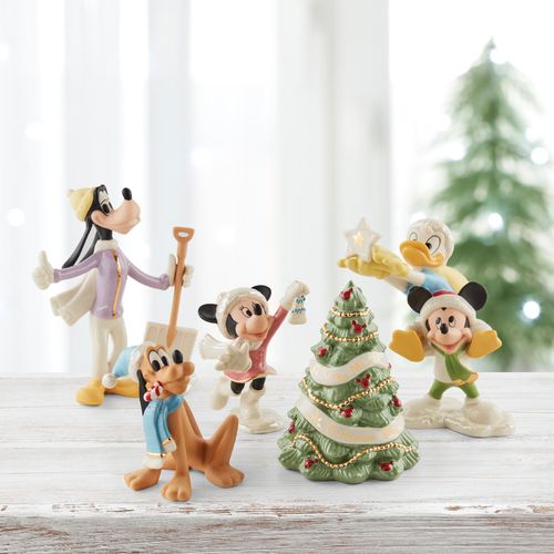 Lenox Disney Mickey Mouse Winter Fun 5 Piece Tabletop Ornament