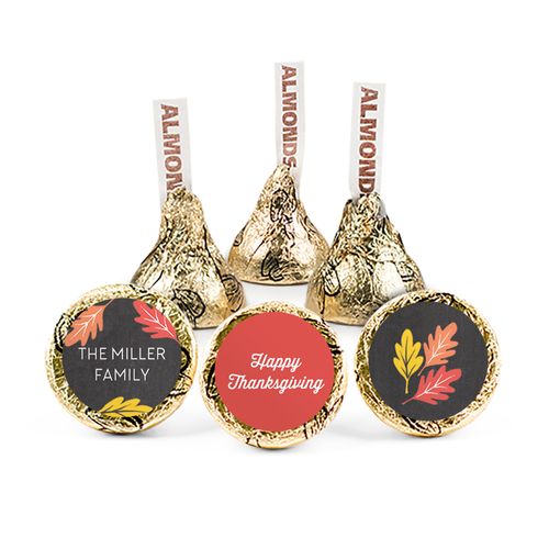 Personalized Thanksgiving Thankful Chalkboard Hershey's Kisses