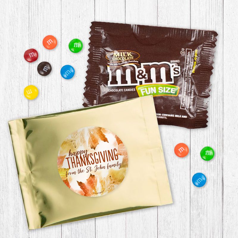 Personalized Thanksgiving Falling into Autumn Milk Chocolate M&Ms ...