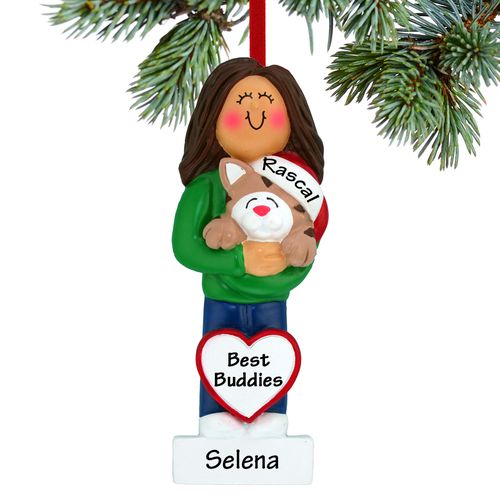 Cat Lover Girl Ornament