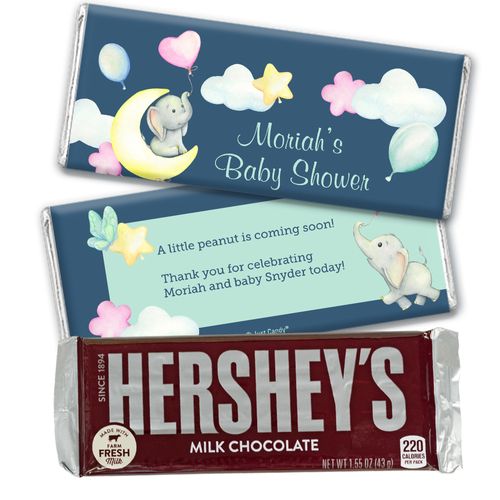 Personalized Elephant Moon Baby Shower Chocolate Bar