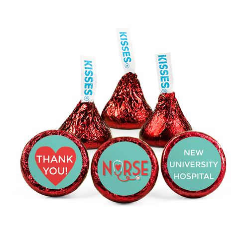 Personalized Nurse Appreciation Red Heart Hershey's Kisses