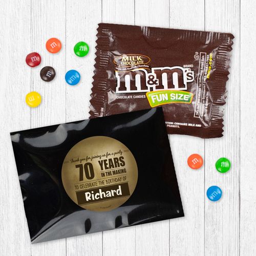 Personalized 70th Milestone Birthday 70 Years in the Making Milk Chocolate M&Ms