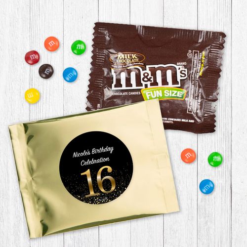 Personalized Sweet 16 Elegant Birthday Bash Milk Chocolate M&Ms