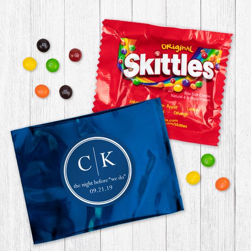 Personalized Wedding Rehearsal Dinner Side by Side Skittles Favor Bag