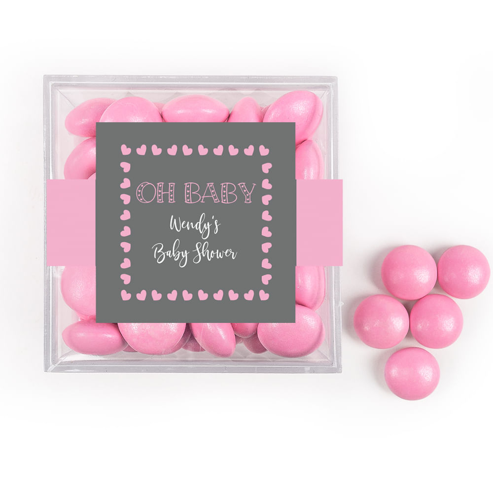 Personalized Baby Shower Oh Baby! JUST CANDY favor cube with Just Candy