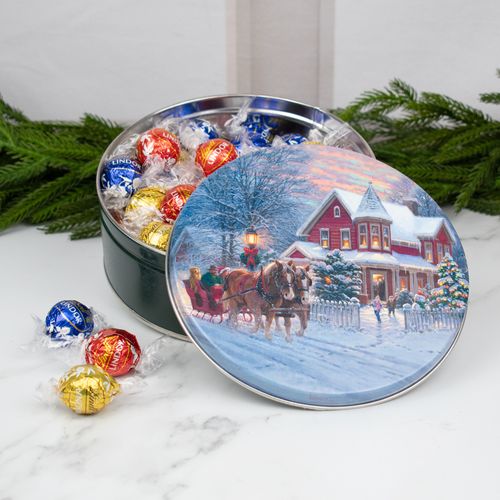 Dashing Through the Snow Lindt Truffle Gift Tin (35 pcs)