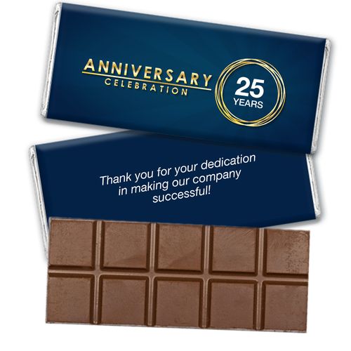 Personalized Work Anniversary Celebration Belgian Chocolate Bar & Wrapper