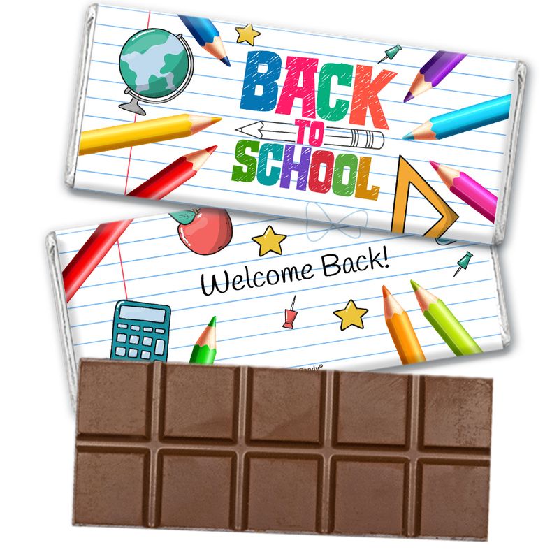 Back to School Belgian Chocolate Bar & Wrapper - JustCandy.com