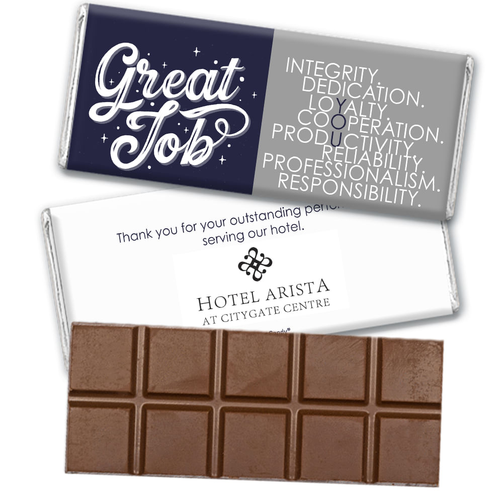 Personalized Employee Recognition Great Job Belgian Chocolate Bar ...