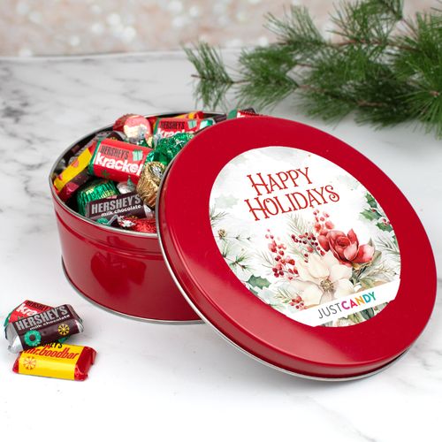 Happy Holidays Gift Tin with Holiday Hershey's Mix