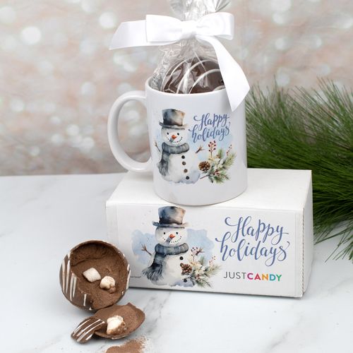 Happy Holidays Hot Chocolate Mug Gift Set - Snowman