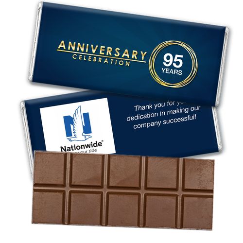 Personalized Work Anniversary Celebration Logo Belgian Chocolate Bar & Wrapper