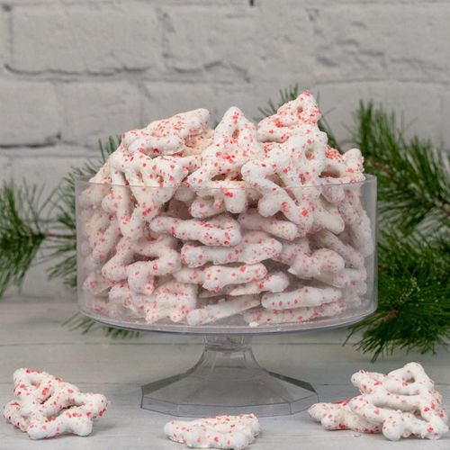 Peppermint Yogurt Tree Pretzels