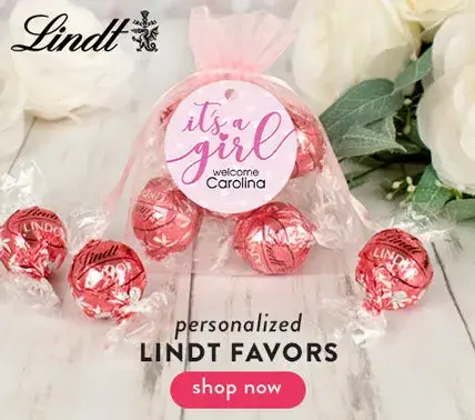 Personalized Girl Announcement Lindt Favors