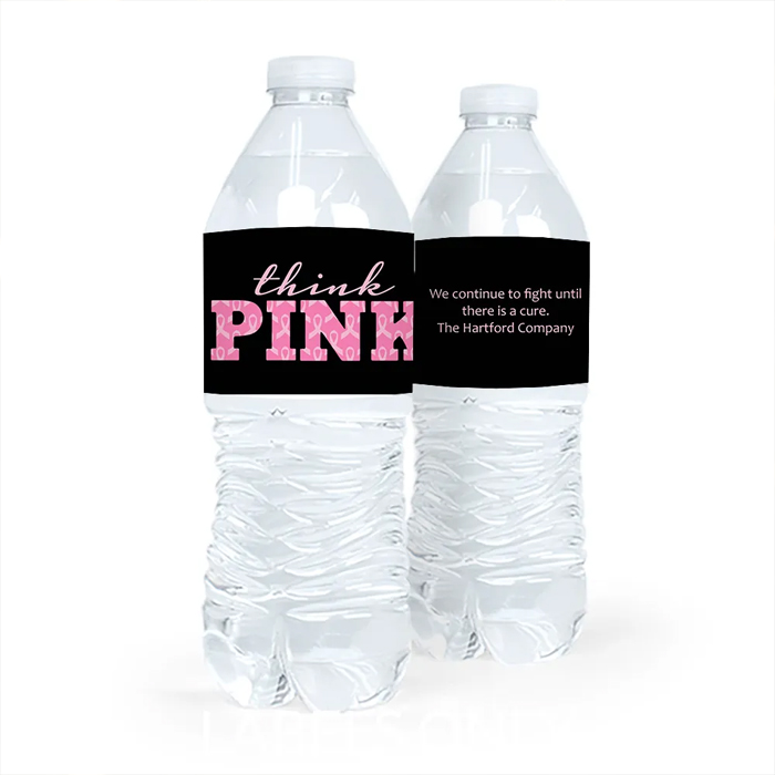 Breast Cancer Awareness Water Bottle Labels